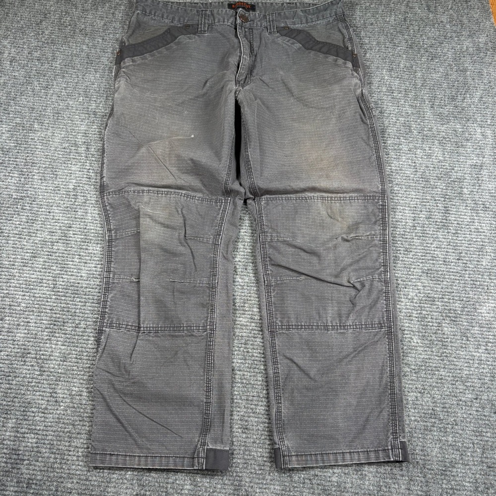 Ridgecut Toughwear Mens 40x32 Gray Ripstop Double Knee Work Pants RC11011
